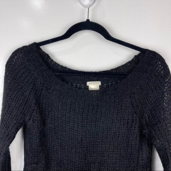 Old Navy Black Long Sleeve Mohair Knit Sheer Sweater Size Small - Picture 3 of 8